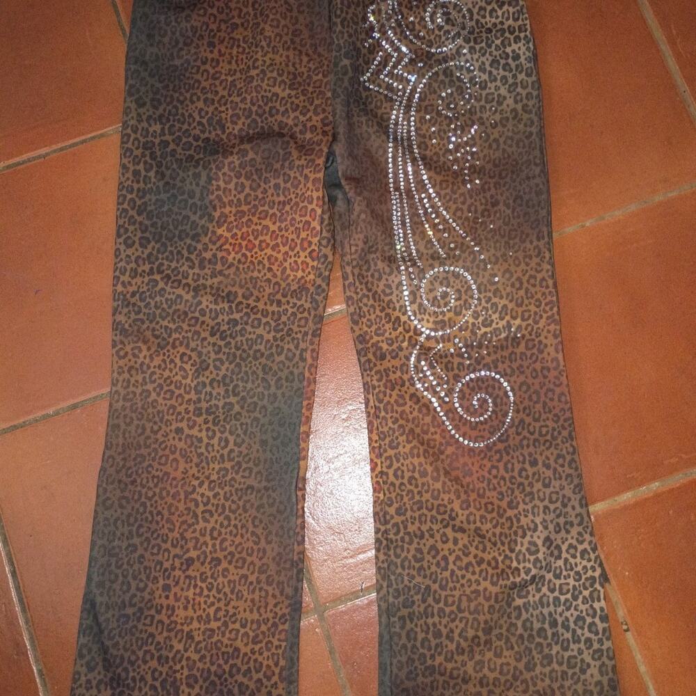 Praying Brown Cheetah Rhinestone Lounge Pants by Praying SIZE XL